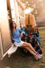 Load image into Gallery viewer, SHORT FRINGE SKIRT: LEATHER
