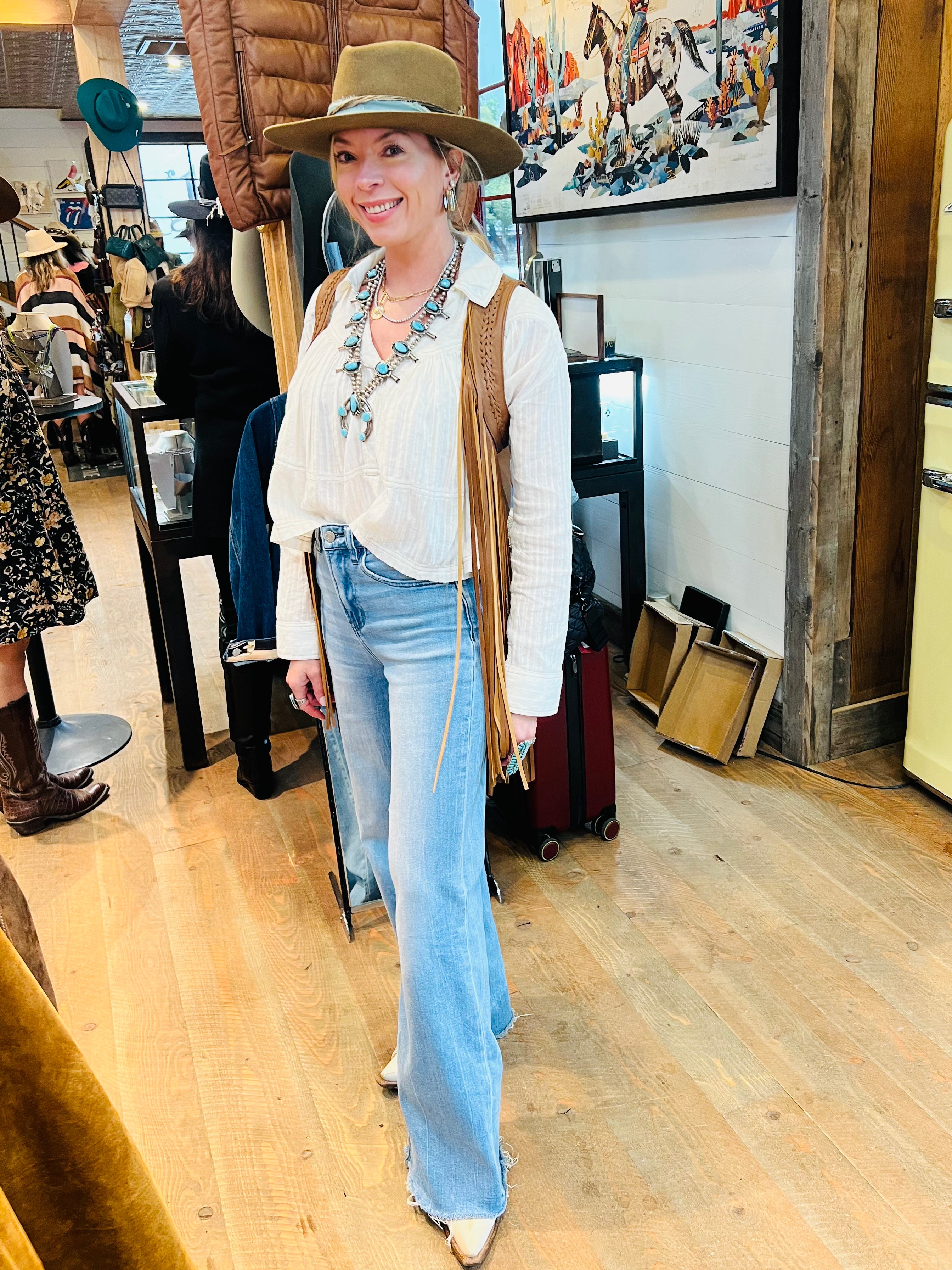 Leather Fringe Vest