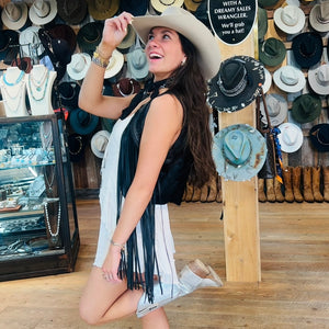 Fringe+Cowhide Vest